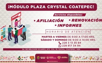 Módulo permanente de Afiliación y Renovación Plaza Crystal Coatepec